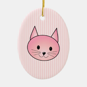 Cat. Adorable pretty pink kitty. Ceramic Ornament
