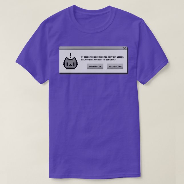 Cat Alert Message Procrastination Kitty Funny Geek T-Shirt (Design Front)