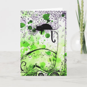 Cat Aloft - greeting card