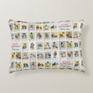 Cat Alphabet, Louis Wain Accent Pillow