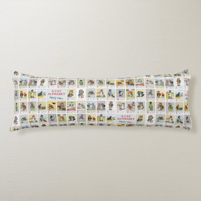 Cat Alphabet, Louis Wain Body Pillow (Front)