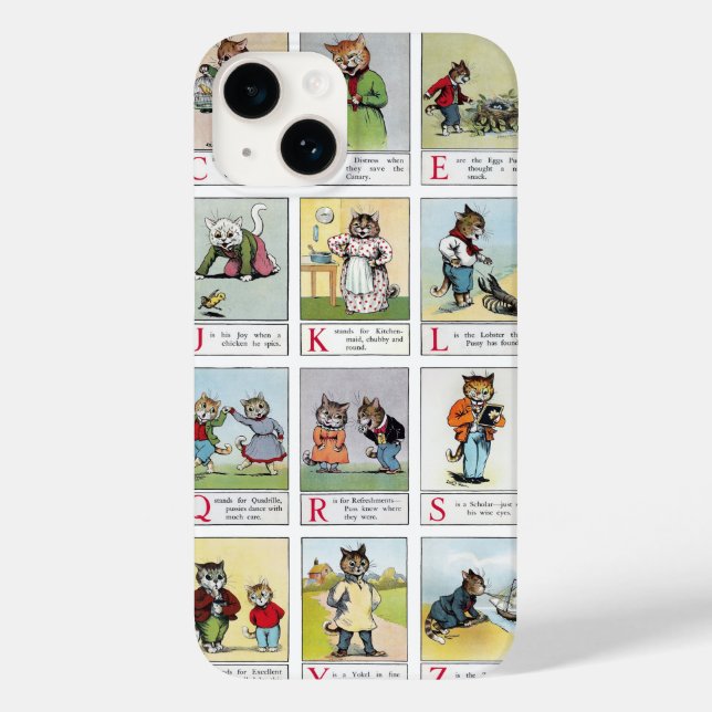 Cat Alphabet, Louis Wain Coque-Mate coque iphone (Verso)