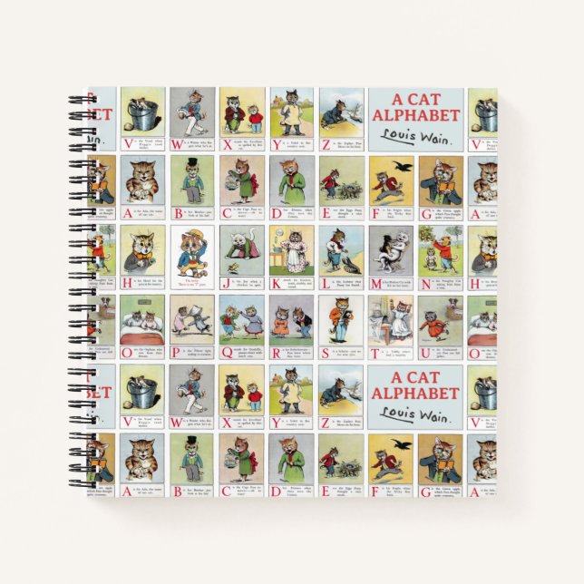 Cat Alphabet, Louis Wain Notebook (Front)