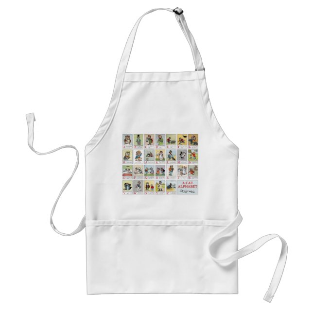 Cat Alphabet, Louis Wain Standard Apron (Front)