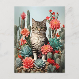 Cat Among the Cactuses   Cat Lovers  Postcard