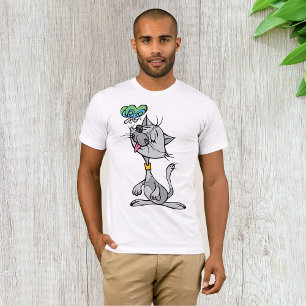 Cat And A Butterfly Mens T-Shirt