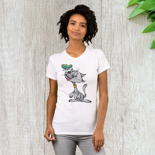 Cat And A Butterfly Womens T-Shirt