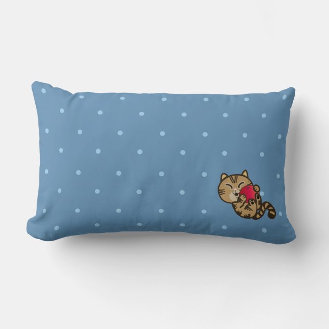 cat and apple lumbar pillow (Front)