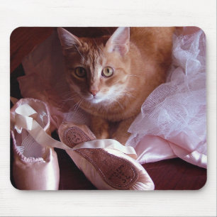 Cat and Ballet Slippers Mouse Pad