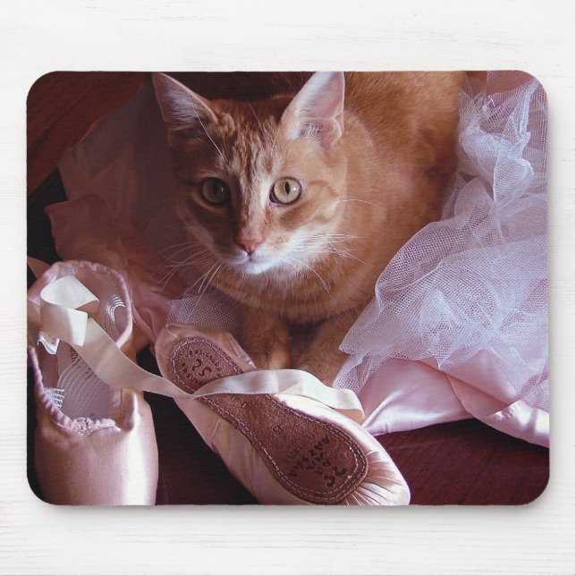 Cat and Ballet Slippers Mouse Pad (Front)
