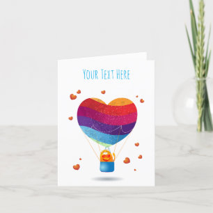 Cat and Ballon of Love  Holiday Card