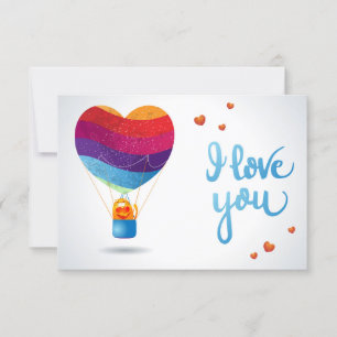 Cat and Ballon of Love Invitation
