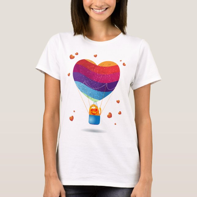 Cat and Ballon of Love T-Shirt (Front)