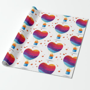 Cat and Ballon of Love  Wrapping Paper