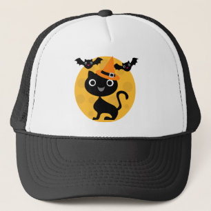 Cat and Bats Halloween T-shirts and Gifts Trucker Hat
