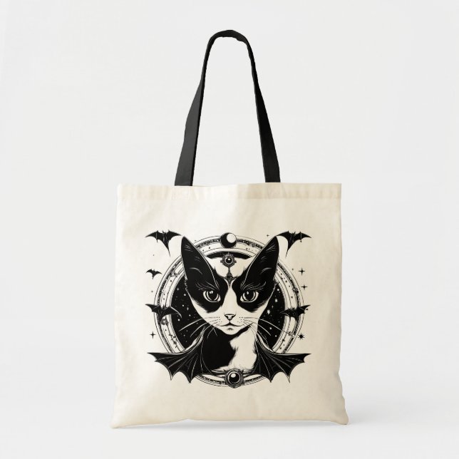 Cat and Bats I Tote Bag (Front)