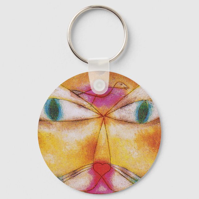 Cat and Bird - Abstract Art - Paul Klee Keychain (Front)
