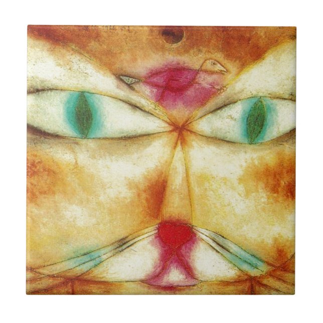 Cat and Bird by Paul Klee Tile (Front)
