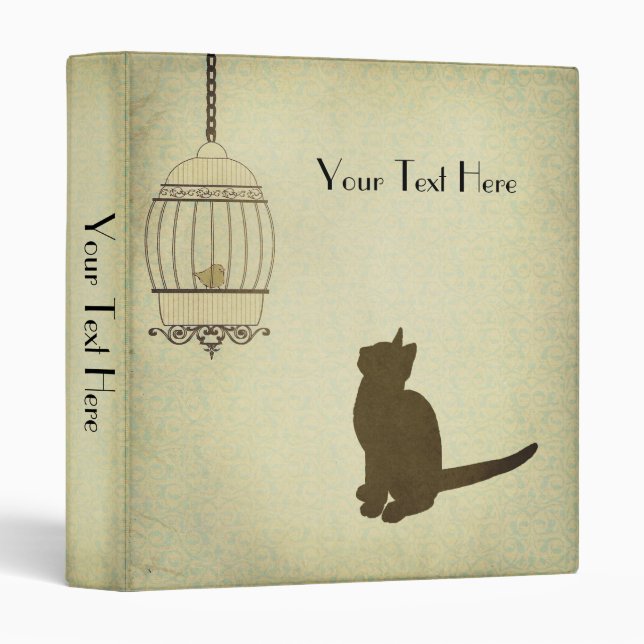 Cat and Birdcage Binder (Front/Spine)