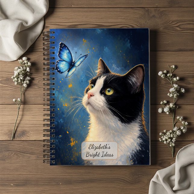 Cat and Blue Butterfly Notebook (Creator Uploaded)