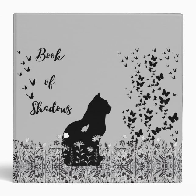 Cat and Butterflies Book of Shadows Binder (Front)