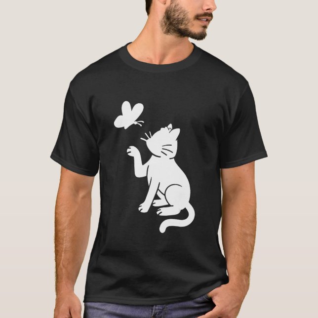Cat and Butterfly T-Shirt (Front)
