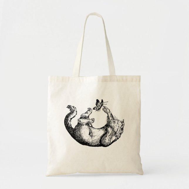 Cat and Butterfly Tote Bag (Front)