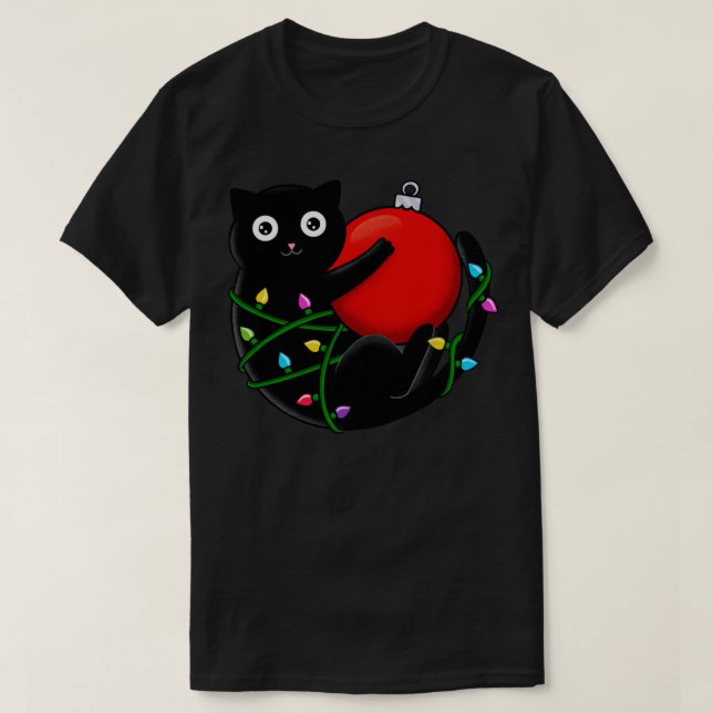 Cat and Christmas T-Shirt (Design Front)