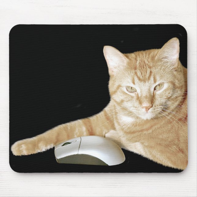 Cat and computer mouse mouse pad (Front)