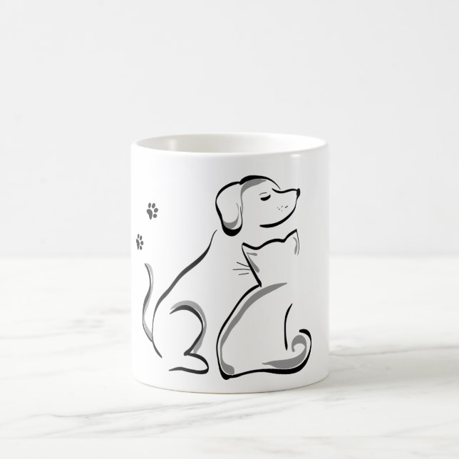 Cat and dog best friends coffee mug (Center)