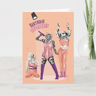 Cat and Dog Birthday Superstar Card