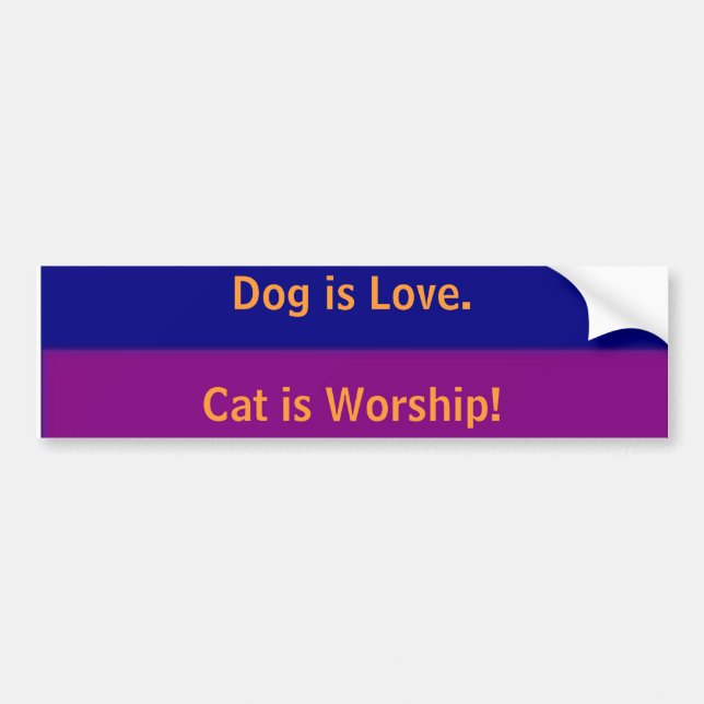 Cat and Dog Bumper Sticker (Front)