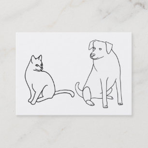 Cat and Dog Colouring Business Cards