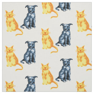 Cat and dog fabric