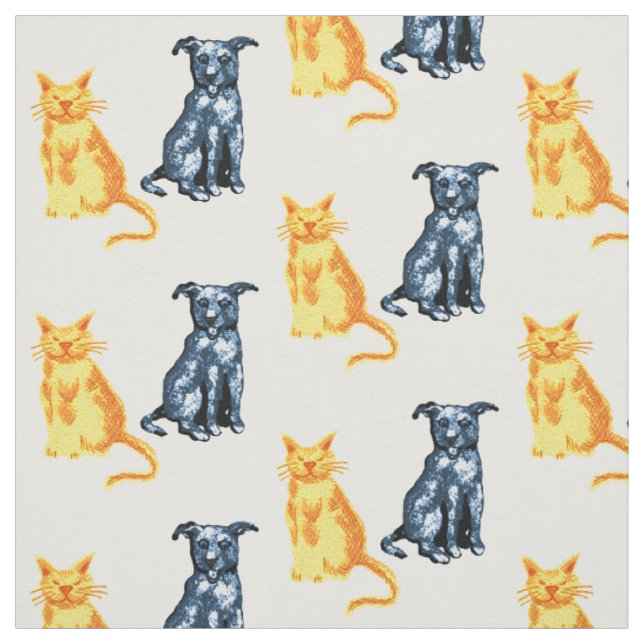 Cat and dog fabric (Swatch)