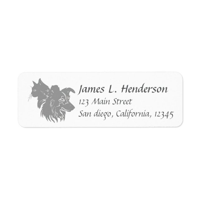 Cat and Dog Faces with Personalized Name (Front)