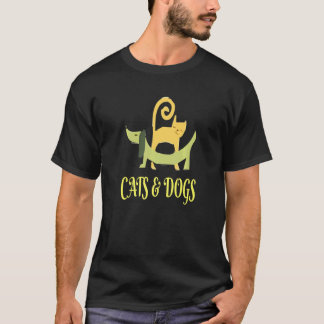 Cat And Dog For Pet  Cat And Puppy Love Apparel T-Shirt