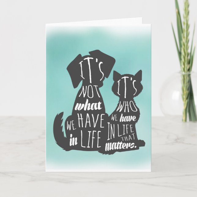 Cat and Dog Friends Best Friend Captions Card (Front)