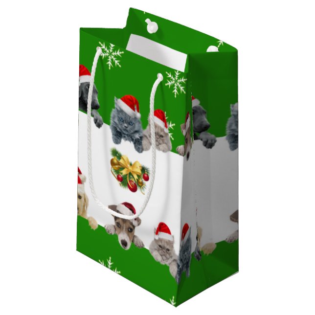 Cat and dog Gift Bag Glossy (Front Angled)