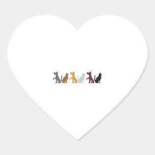 Cat And Dog    Heart Sticker