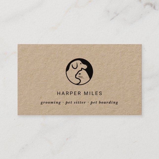 cat and dog logotype business card (Front)