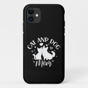 Cat And Dog Mom Girl Lover Dogs Cats Mother Mommy  iPhone 11 Case