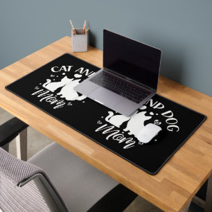 Cat And Dog Mom Girl Lover Dogs Cats Mother Mommy Desk Mat