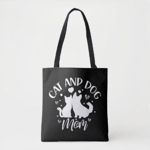 Cat And Dog Mom Girl Lover Dogs Cats Mother Mommy  Tote Bag