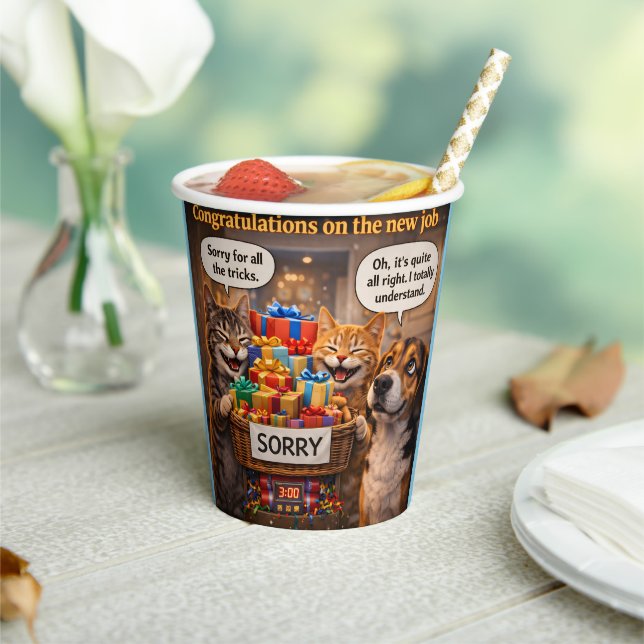 Cat and dog paper cups description (Insitu)