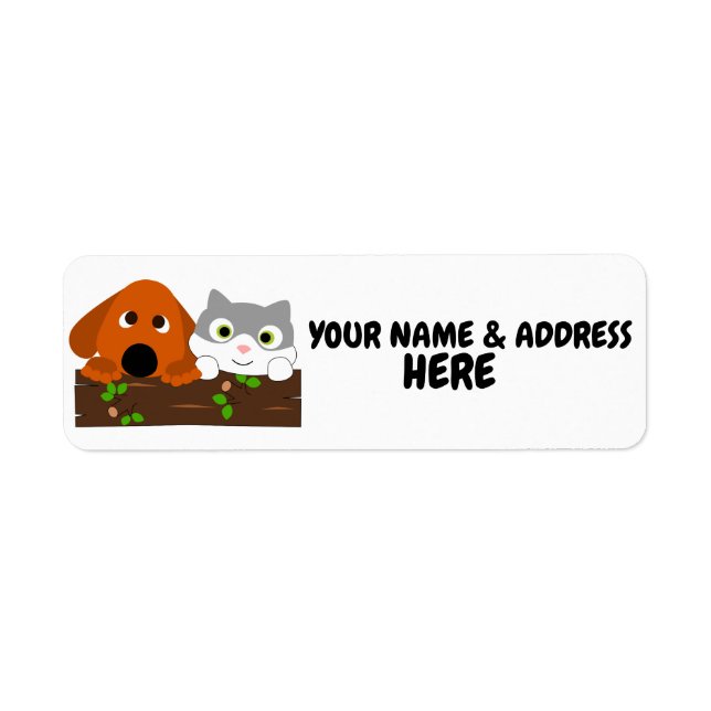 CAT AND DOG RETURN ADDRESS LABELS (Front)