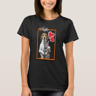 Cat And Dog Selfie Art T-Shirt