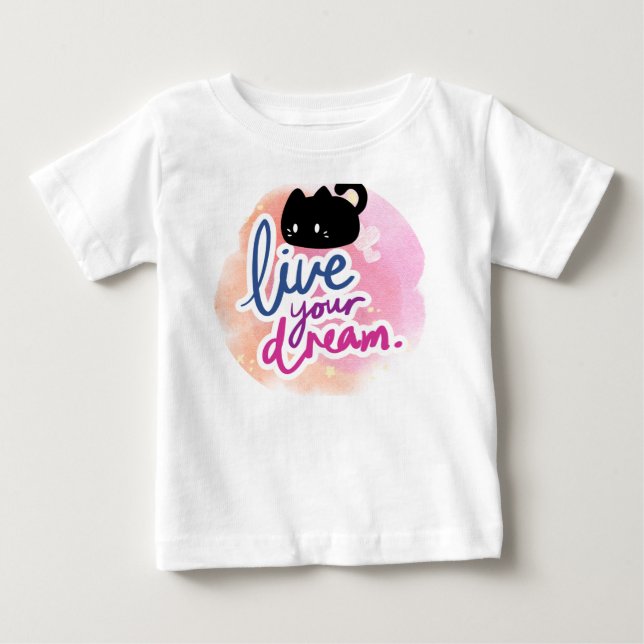 cat and dream design t-shirt (Front)