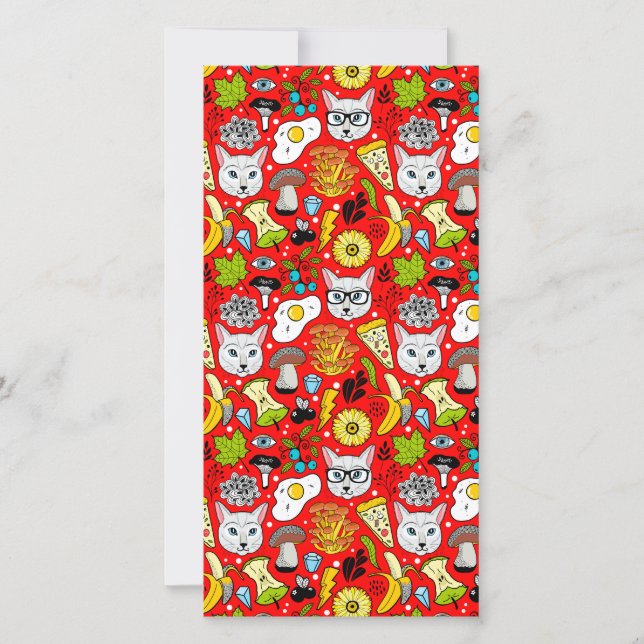 Cat and egg on red (Front)