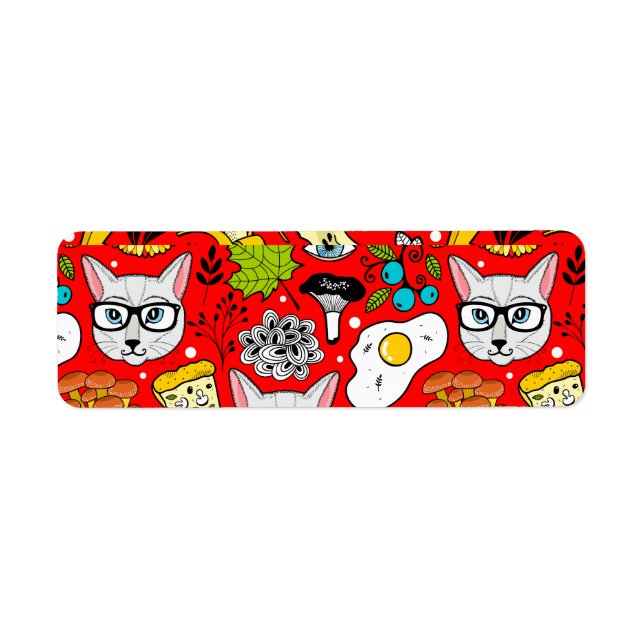 Cat and egg on red (Front)